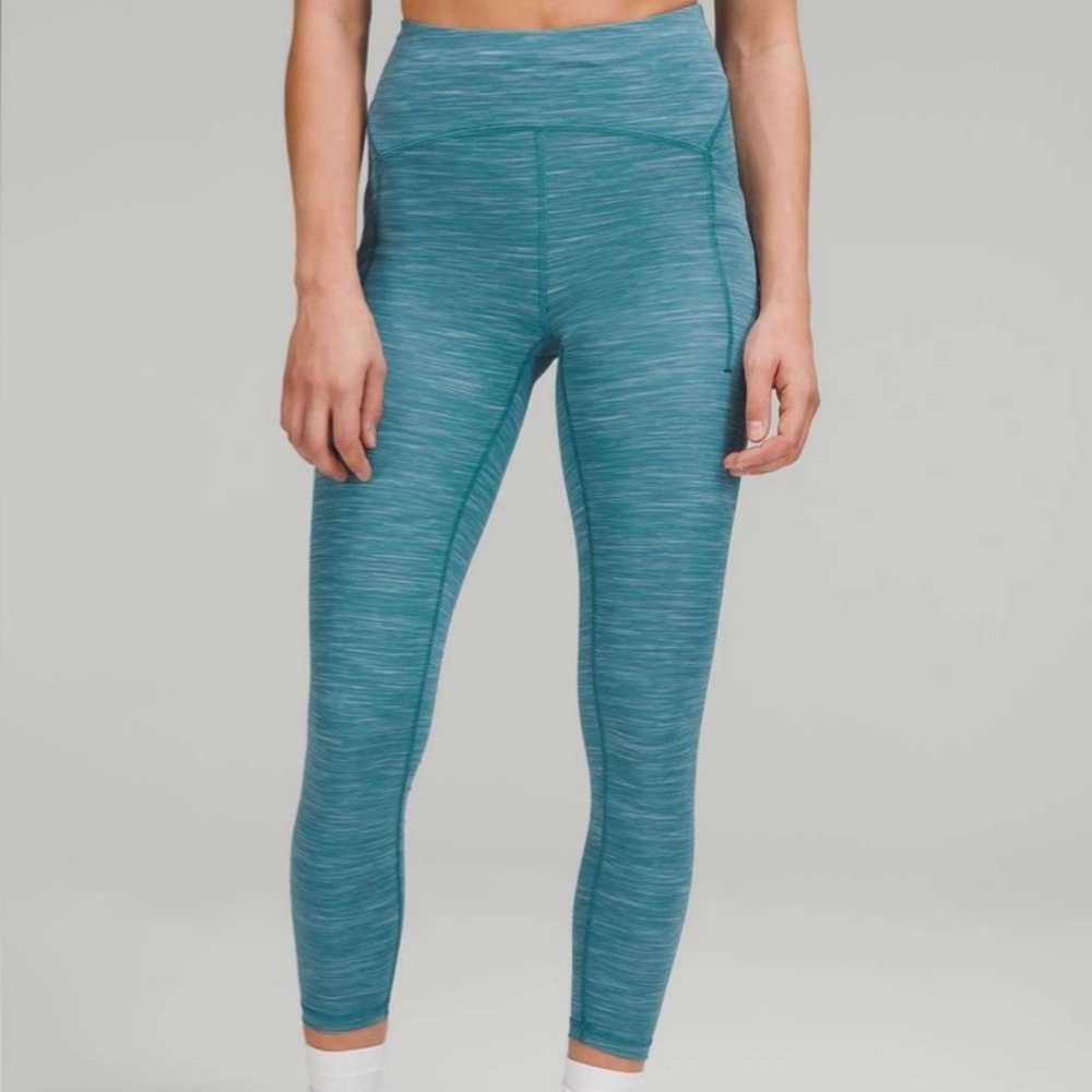 Lululemon Power Thru High-Rise Tight 25" in Heathered Capture Blue Size 8 pre❤️